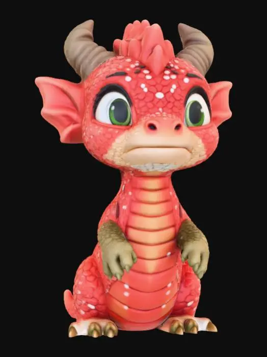 3D model for High detail, baby dragonling, with christmas design, on a fir wood polished base, #Christmas2025#