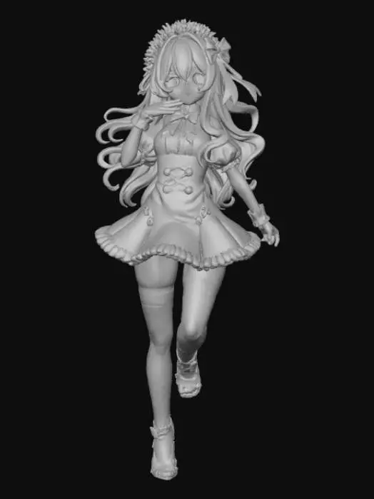 3D model for High detail, Female Anime Figure, wrapped in christmas ribbon as clothes, #Christmas2025#