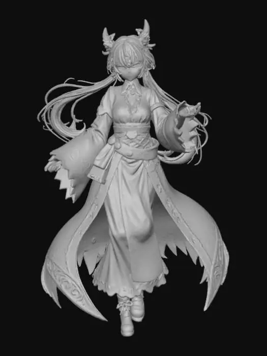 3D model for High detail, legendary, anime, extravagant, wall art decoration.