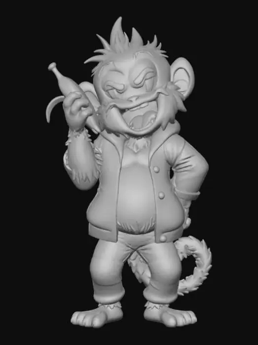 3D model for High detail, Anime, Crass monkey