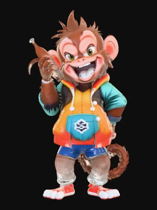 3D model for High detail, Anime, Crass monkey