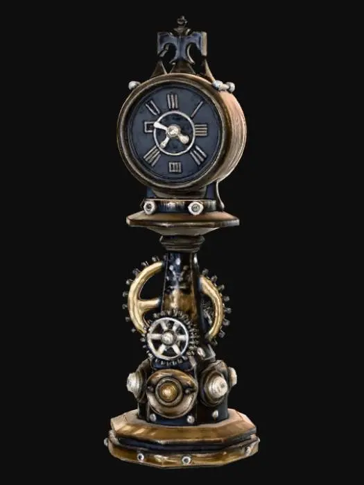 3D model for High detail, chess piece, with gothic clockwork design