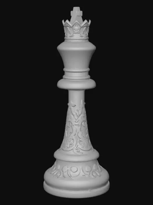 3D model for High detail, chess piece, with gothic embossed design