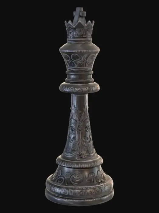 3D model for High detail, chess piece, with gothic embossed design