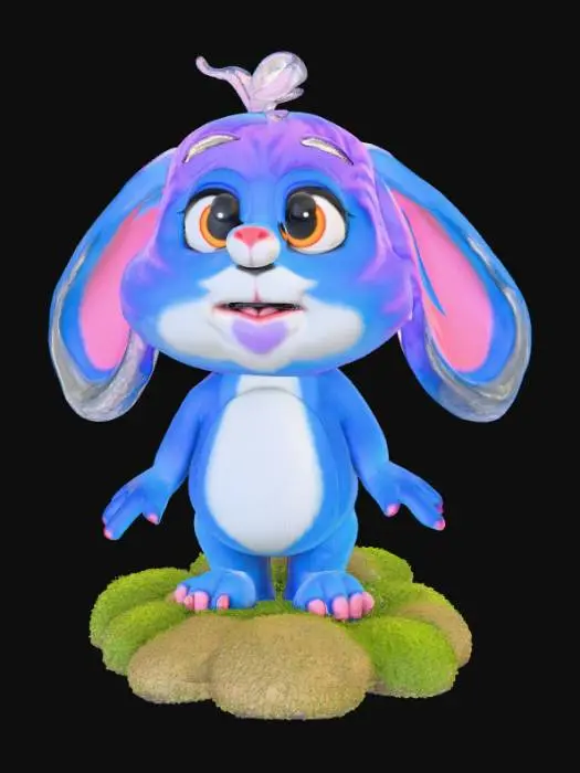 3D model for High Detailed, Fantasy, Boop creature, standing on a landscape base.