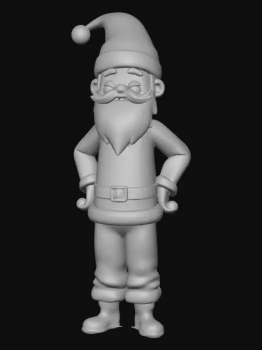 3D model for High detail, anime character, wearing christmas outfit, posed joyfully, standing on wooden stand.