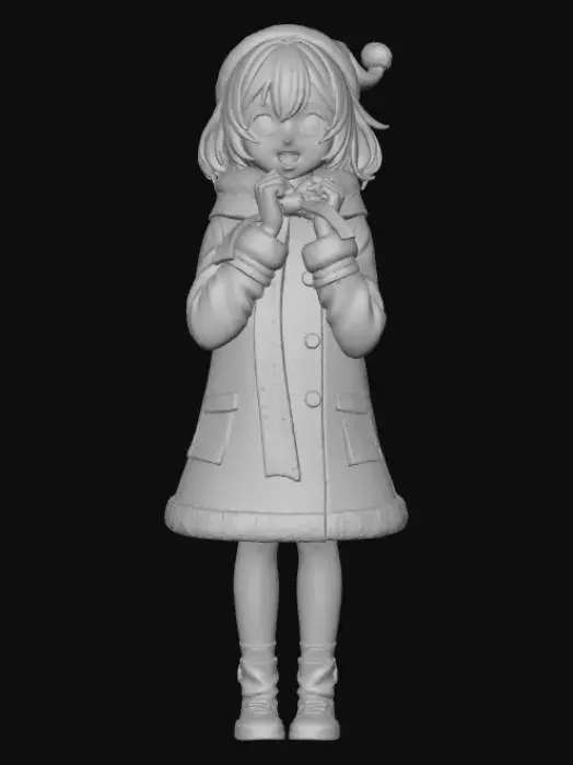 3D model for High detail, Female Anime Figure, wrapped in christmas ribbon as clothes, #Christmas2025#