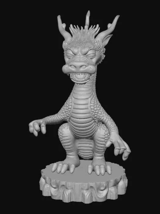 3D model for High detail, line art, connected to a wooden detailed base