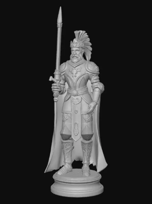 3D model for High detail, chess knight piece, with gothic design