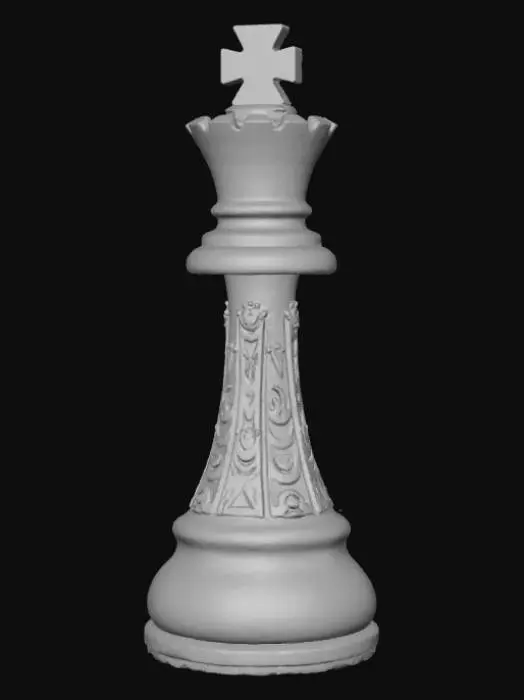 3D model for High detail, chess piece, with gothic embossed design
