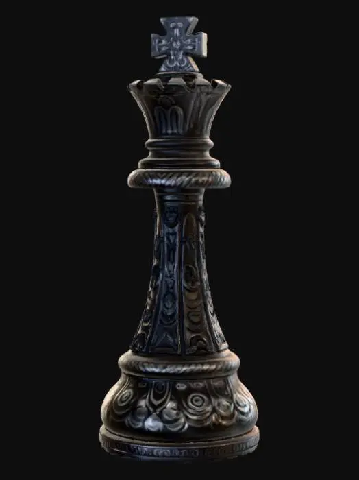 3D model for High detail, chess piece, with gothic embossed design