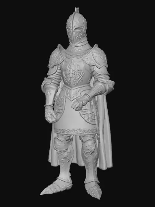 3D model for High detail, chess piece, with gothic embossed design