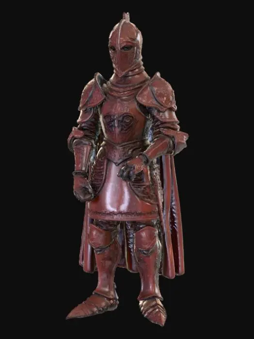 3D model for High detail, chess piece, with gothic embossed design