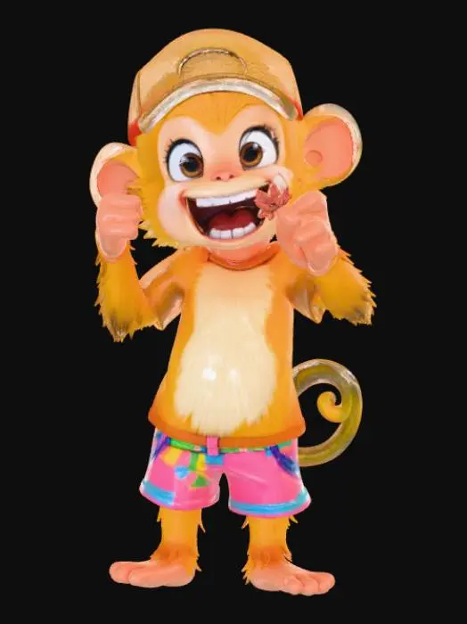 3D model for High detail, Anime, Crass monkey