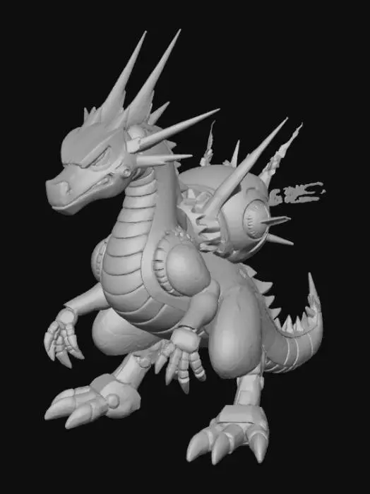 3D model for High detail, Anime, mecha dragon