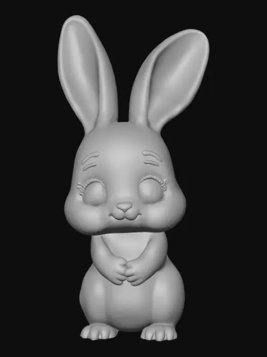 3D model for Simple, smooth surface, Contemplation kawaii animal.