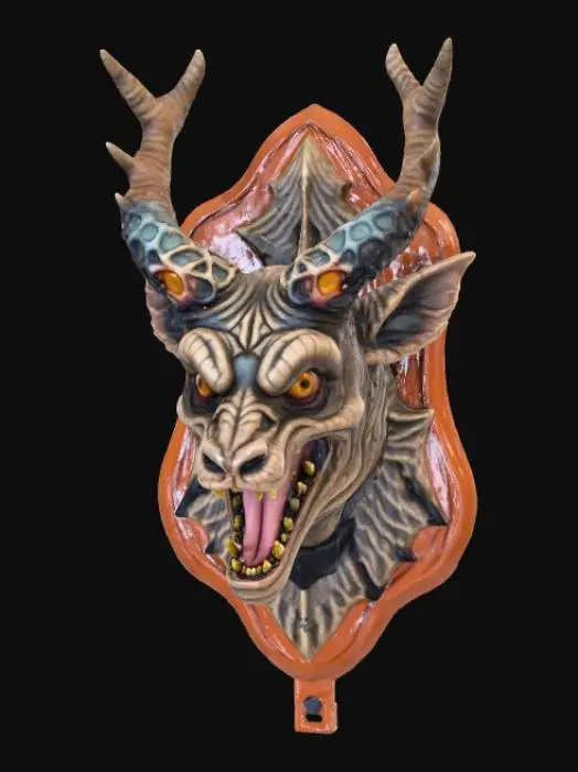 3D model for High detail, wall decor, Mounted monster head