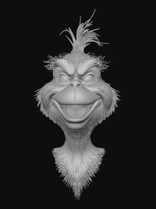 3D model for High detail, wall decor, Mounted Grinch head