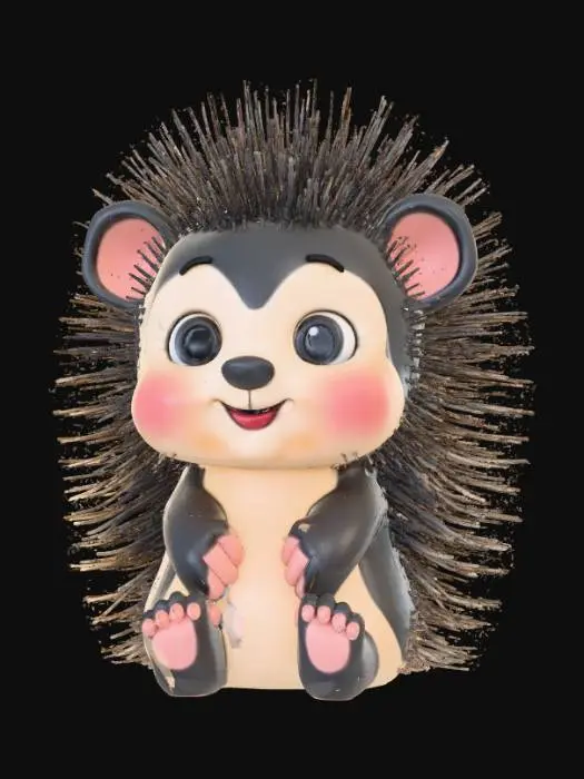 3D model for Smooth, low detail, Chibi porcupine sitting, smooth detail