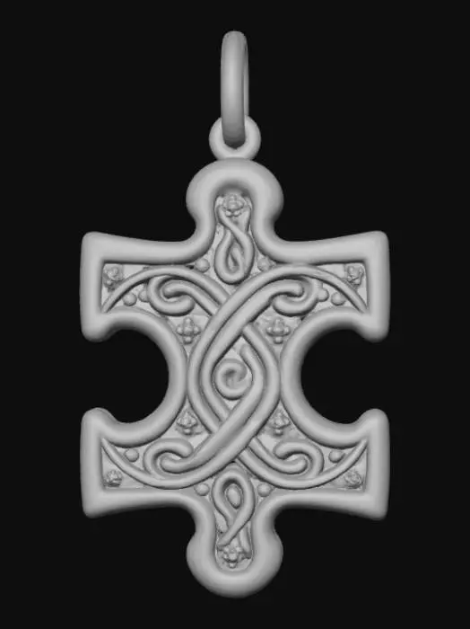 3D model for High Detail, pendant charm, The missing piece, no chain
