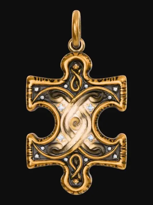 3D model for High Detail, pendant charm, The missing piece, no chain