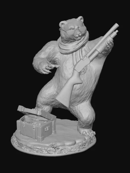 3D model for Bear with a Shotgun