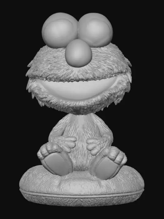 3D model for Smooth, low detail, Chibi Elmo sitting, smooth detail
