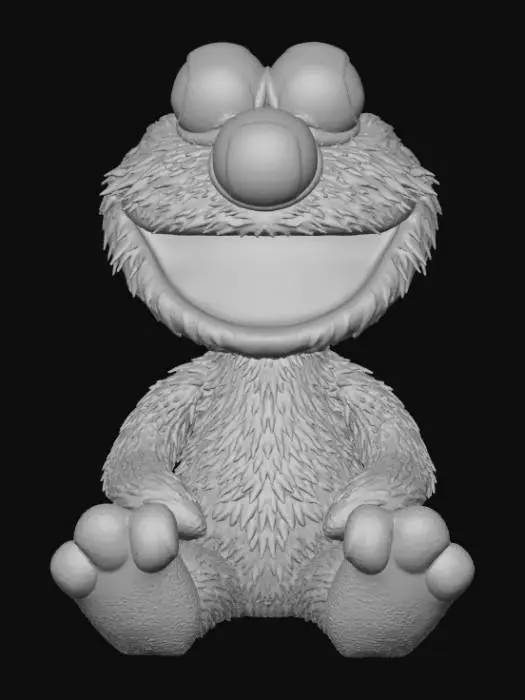 3D model for Smooth, low detail, Chibi Elmo sitting, smooth detail