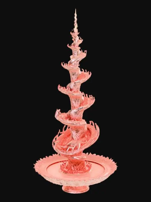 3D model for High detail, abstract spire, designed like a magical flow, spewing out of the base.