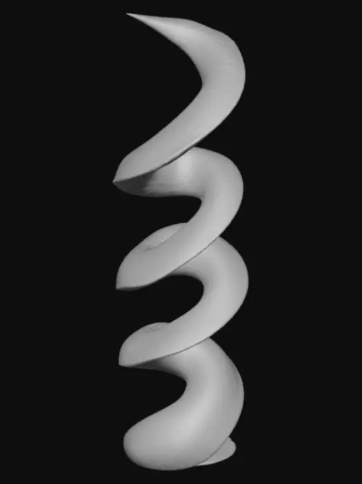 3D model for Smooth detail, abstract, stretched out spring