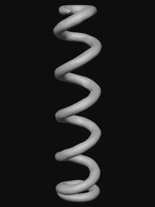 3D model for Smooth detail, stretched out spring