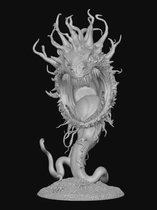 3D model for Abstract detail, massive, man-eatting plant