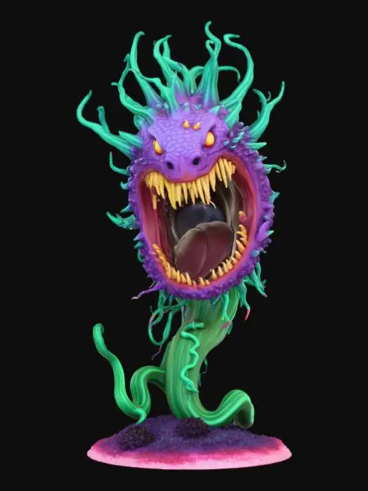 3D model for Abstract detail, massive, man-eatting plant