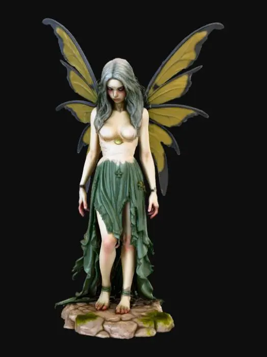 3D model for High deatil, tormented Fairy, tabletop decoration, with crumbling stone base