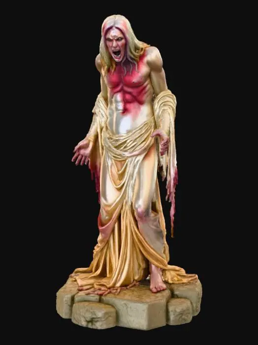 3D model for High deatil, tormented screams, tabletop decoration, with crumbling stone base