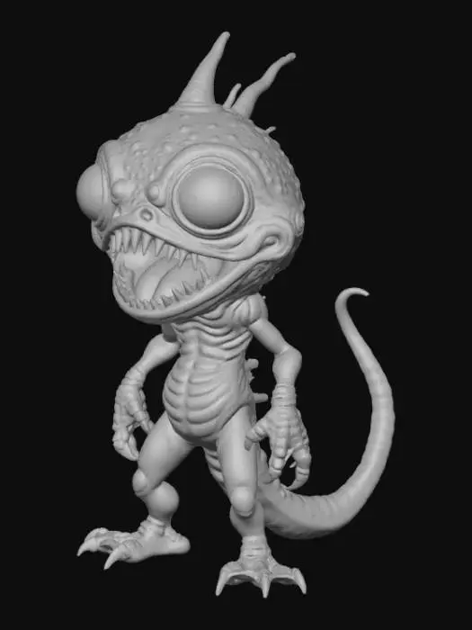 3D model for High deatil, abstract, helpless life form, monster