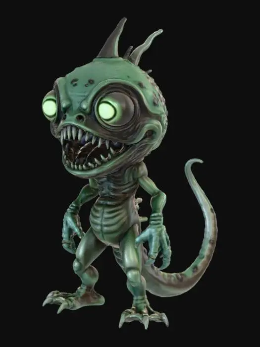 3D model for High deatil, abstract, helpless life form, monster