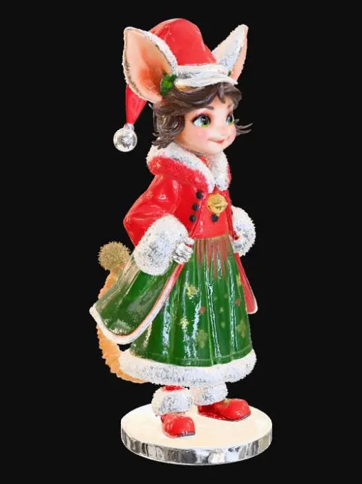 3D model for High detail, Fantasy, Fey Creature, wearing high detail christmas clothes, standing on high detailed base, in action pose, #Christmas2025#