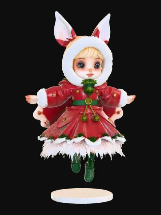 3D model for High detail, Fantasy, Fey Creature, wearing high detail christmas clothes, standing on high detailed base, in action pose, #Christmas2025#