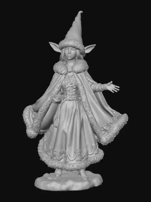 3D model for High detail, Fantasy, Fey Creature, wearing high detail christmas clothes, standing on high detailed base, in action pose, #Christmas2025#