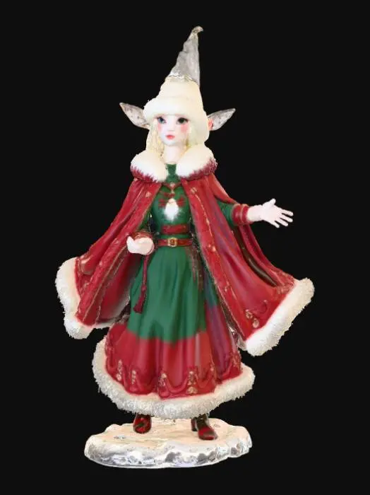 3D model for High detail, Fantasy, Fey Creature, wearing high detail christmas clothes, standing on high detailed base, in action pose, #Christmas2025#