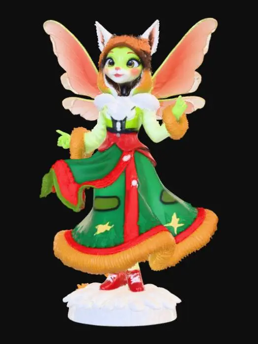3D model for High detail, Fantasy, Fey Creature, wearing high detail christmas clothes, standing on high detailed base, in action pose, #Christmas2025#