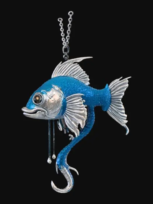 3D model for High detail, anglerfish ornate pendant only, with no chain.