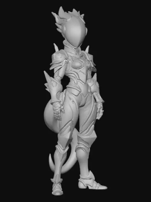 3D model for Fantasy, anime, round slime, wearing detailed armor