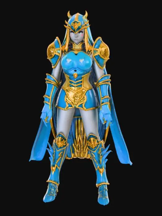 3D model for Fantasy, anime, round slime, wearing detailed armor