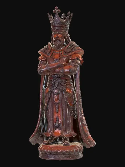3D model for High detail, chess king piece, with gothic design