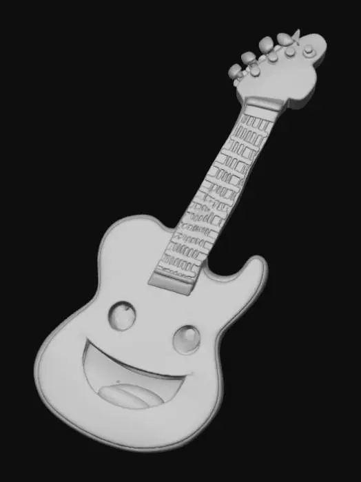 3D model for Abstract detail, but simple, air guitar emoticon