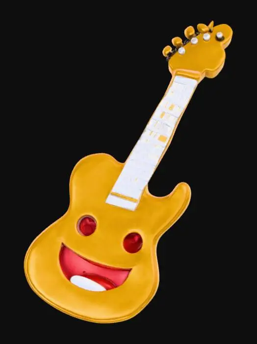 3D model for Abstract detail, but simple, air guitar emoticon