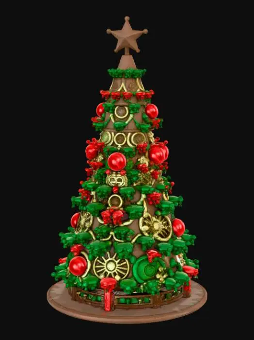 3D model for High detail, christmas, with gothic clockwork design, #Christmas2025#