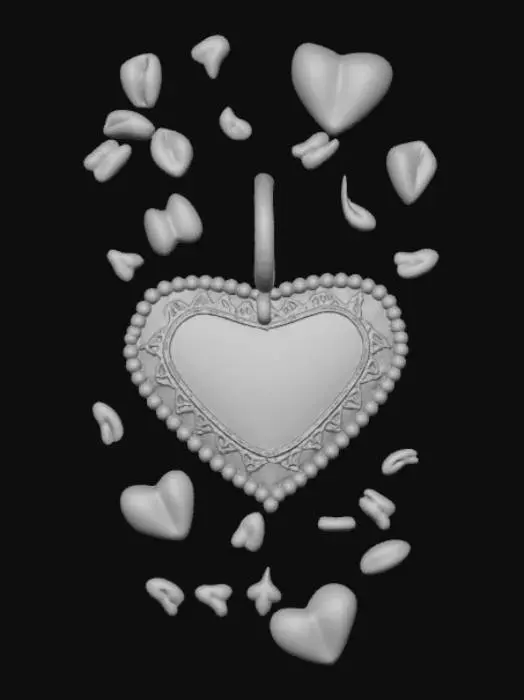 3D model for High Detail, valentines charm, no chain